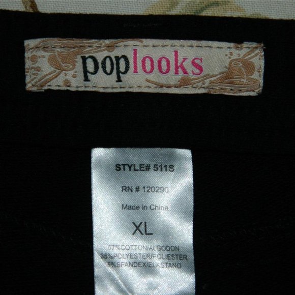 Pop Looks Black Stretch Skinny Jeans/Jeggings , 30W - 30L , Jr. XL - Picture 5 of 6